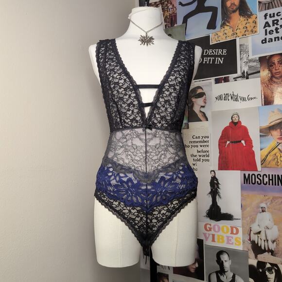 Free People Tops - Lace Bohemian Multicolor Bodysuit